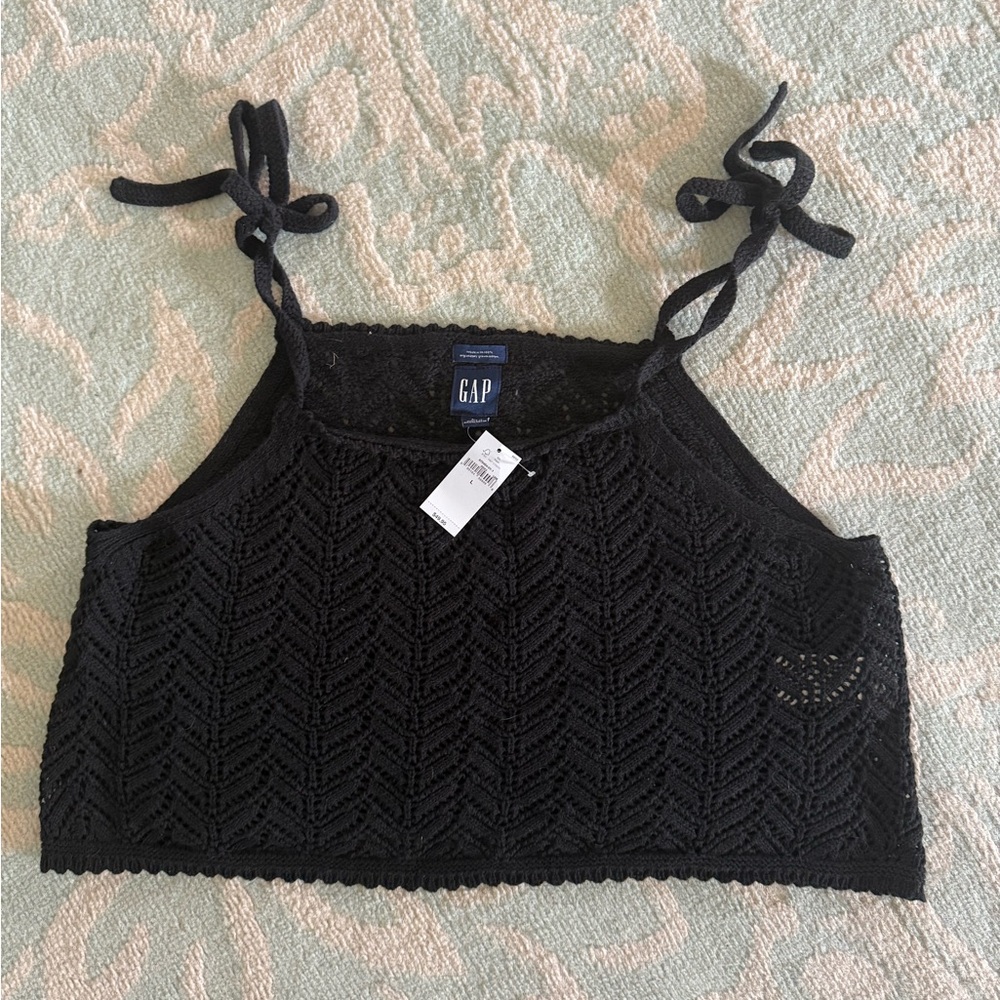 GAP Black Crochet Women’s Crop Top L
